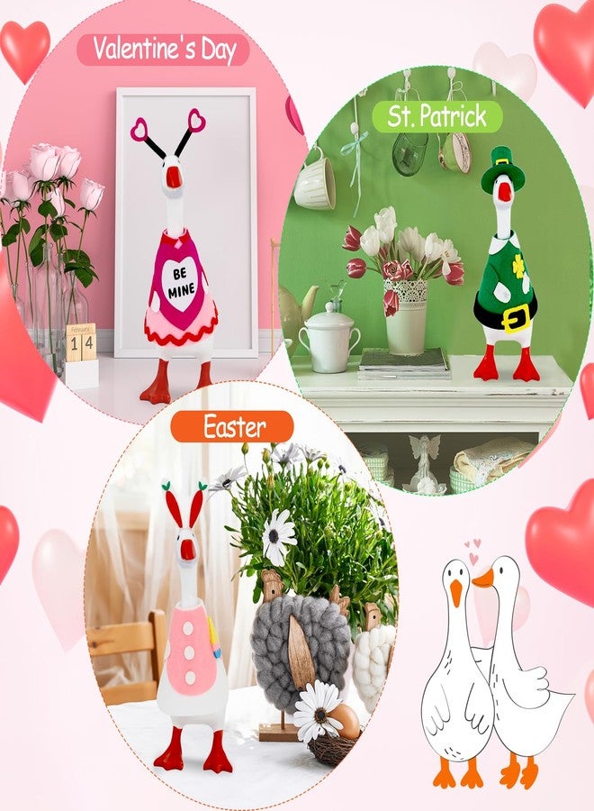 YGEINIT 6 PCS 7 Inch Desk Goose Outfits, Valentine's Day, Easter and St. Patrick's Day Desk Goose Costumes Accessories, Spring Holiday Decor for Magnetic Desktop Goose Statues Office and Home Table - Image 4